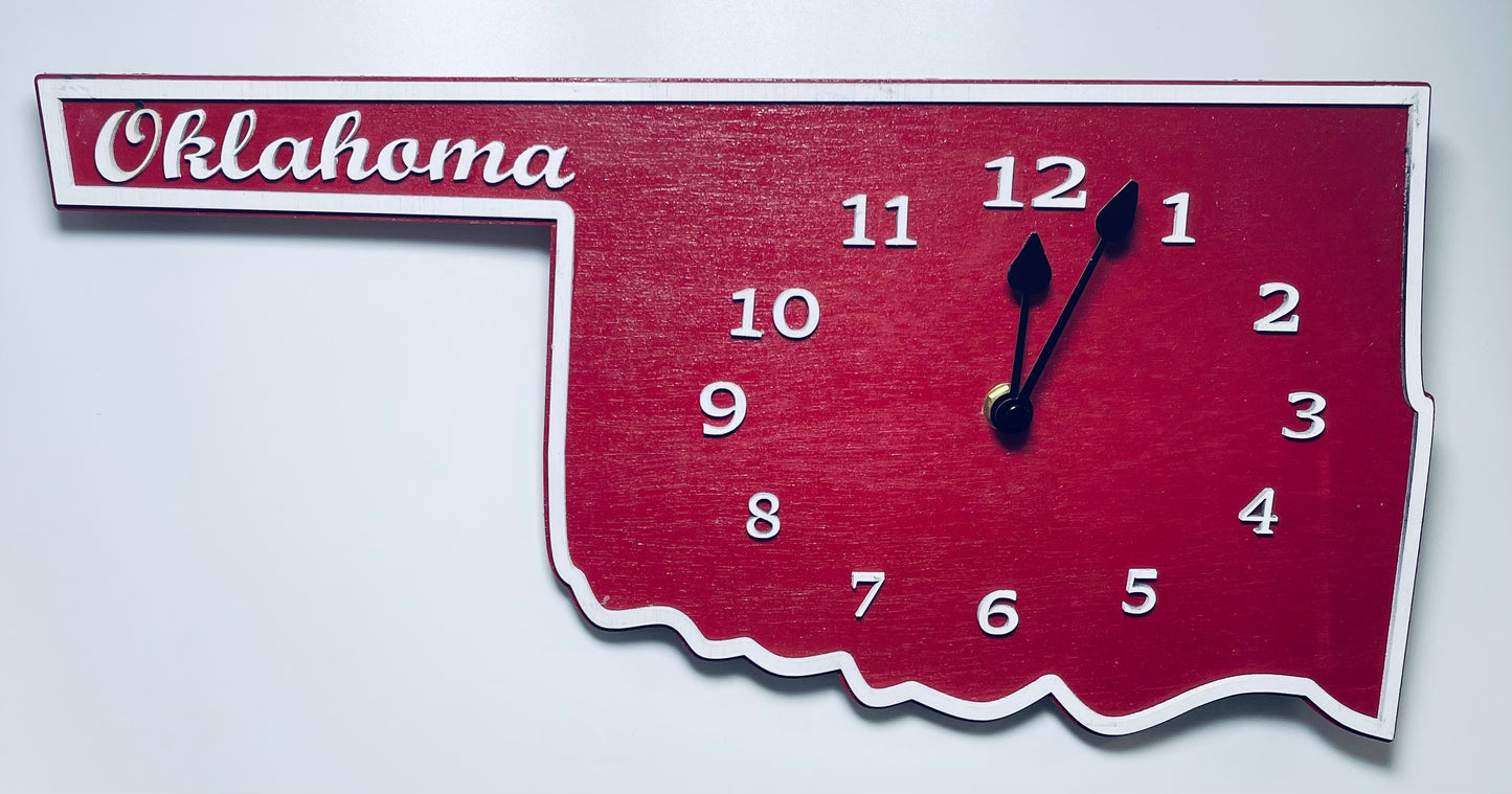 State Shaped Wall Clocks