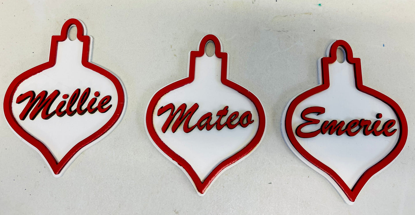 Wooden laser cut ornaments