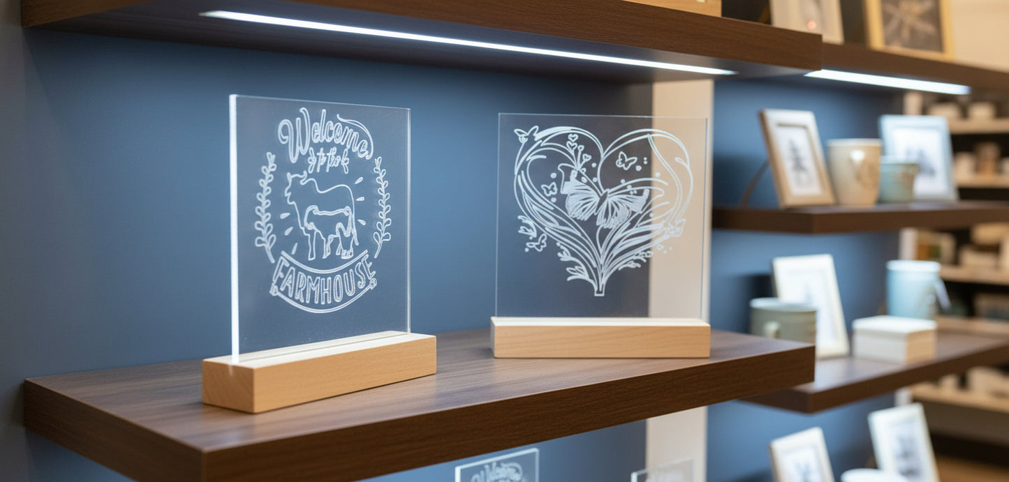 Small Laser Engraved Acrylic Lamps